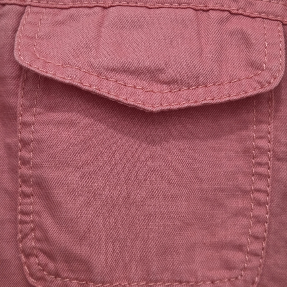 TALBOTS Linen Blend Utility Jacket in Washed Salmon Size Medium Womens Full Zip - Picture 8 of 16